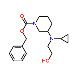 Benzyl 3-[cyclopropyl(2-hydroxyethyl)amino]-1-piperidinecarboxylate结构式