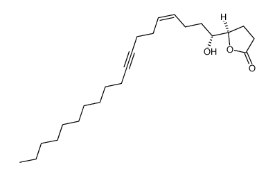 (cis,4R,5R)-5-hydroxytricosa-8-en-12-yne-1,4-olide结构式