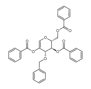 1,5-anhydro-2,4,6-tri-O-benzoyl-3-O-benzyl-D-arabino-hex-1-enitol结构式