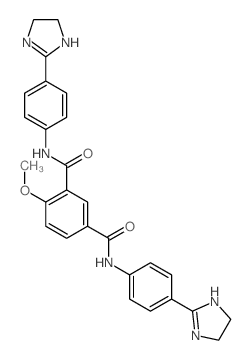 N,N-bis[4-(4,5-dihydro-1H-imidazol-2-yl)phenyl]-4-methoxy-benzene-1,3-dicarboxamide Structure