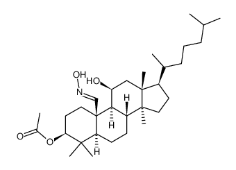 3β-Acetoxy-19-hydroximino-lanostanol-(11β) Structure