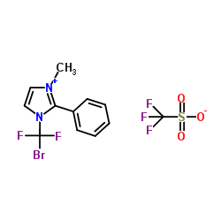 1-BROMODIFLUOROMETHYL-2-PHENYLL-3-METHYL-IMIDAZOILUM TRIFLATE结构式