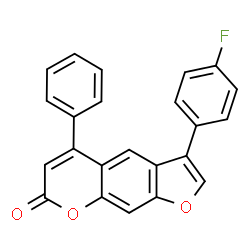 3-(4-fluorophenyl)-5-phenylfuro[3,2-g]chromen-7-one结构式