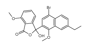 3-(4-bromo-7-ethyl-1-methoxynaphthalen-2-yl)-3-hydroxy-7-methoxyisobenzofuran-1(3H)-one Structure