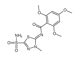 N-(4,5-Dihydro-4-methyl-2-sulfamoyl-1,3,4-thiadiazol-5-ylidene)-2,4,6-trimethoxybenzamide picture