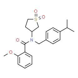 N-(1,1-dioxidotetrahydrothiophen-3-yl)-2-methoxy-N-[4-(propan-2-yl)benzyl]benzamide Structure