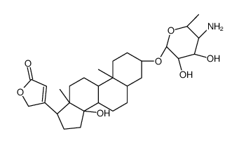 3-[(3S,5R,8R,9S,10S,13R,17R)-3-[(2R,3R,4S,5R,6R)-5-amino-3,4-dihydroxy-6-methyloxan-2-yl]oxy-14-hydroxy-10,13-dimethyl-1,2,3,4,5,6,7,8,9,11,12,15,16,17-tetradecahydrocyclopenta[a]phenanthren-17-yl]-2H-furan-5-one Structure