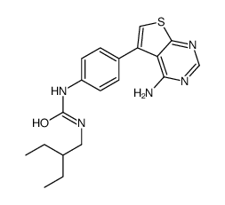 1-[4-(4-aminothieno[2,3-d]pyrimidin-5-yl)phenyl]-3-(2-ethylbutyl)urea结构式