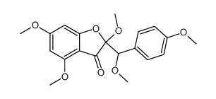 2,4,6-Trimethoxy-2-[methoxy(4-methoxyphenyl)methyl]benzofuran-3(2H)-one结构式