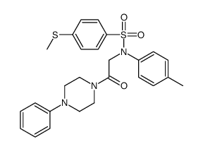 N-(4-methylphenyl)-4-methylsulfanyl-N-[2-oxo-2-(4-phenylpiperazin-1-yl)ethyl]benzenesulfonamide结构式