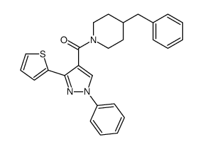 (4-benzylpiperidin-1-yl)-(1-phenyl-3-thiophen-2-ylpyrazol-4-yl)methanone Structure