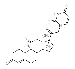 Pregn-4-ene-3,11,20-trione,21-(3,4-dihydro-2,4-dioxo-1(2H)-pyrimidinyl)-17-hydroxy-(9CI) Structure