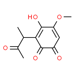 3,5-Cyclohexadiene-1,2-dione, 4-hydroxy-5-methoxy-3-(1-methyl-2-oxopropyl)-, (-)- (9CI) Structure