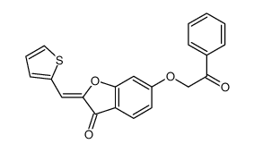 6-phenacyloxy-2-(thiophen-2-ylmethylidene)-1-benzofuran-3-one结构式