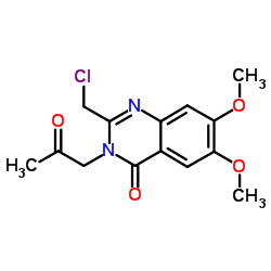 2-(Chloromethyl)-6,7-dimethoxy-3-(2-oxopropyl)-4(3H)-quinazolinone Structure