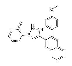 6-[5-[3-(4-methoxyphenyl)naphthalen-2-yl]-1,2-dihydropyrazol-3-ylidene]cyclohexa-2,4-dien-1-one结构式