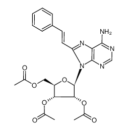 2',3',5'-tri-O-acetyl-8-(2-phenylvinyl)adenosine结构式