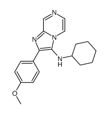 N-环己基-2-(4-甲氧基苯基)咪唑并[1,2-a]吡嗪-3-胺结构式