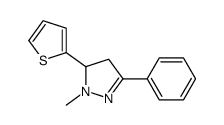 2-methyl-5-phenyl-3-thiophen-2-yl-3,4-dihydropyrazole Structure