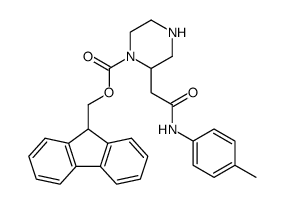 2-(p-tolylcarbamoyl-methyl)-piperazine-1-carboxylic acid 9h-fluoren-9-ylmethyl ester Structure