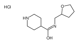 N-(oxolan-2-ylmethyl)piperidine-4-carboxamide,hydrochloride结构式