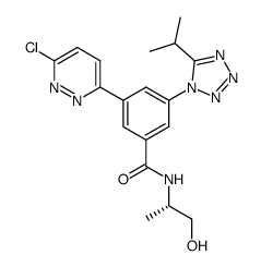 3-(6-chloropyridazin-3-yl)-N-((S)-2-hydroxy-1-methylethyl)-5-(5-isopropyltetrazol-1-yl)benzamide结构式