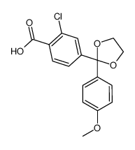 2-chloro-4-[2-(4-methoxyphenyl)-1,3-dioxolan-2-yl]-benzoic acid结构式