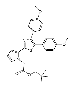 2,2-dimethylpropyl 2-[2-[4,5-bis(4-methoxyphenyl)-1,3-thiazol-2-yl]pyrrol-1-yl]acetate结构式