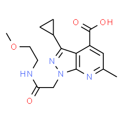 3-Cyclopropyl-1-(2-[(2-methoxyethyl)amino]-2-oxoethyl)-6-methyl-1H-pyrazolo[3,4-b]pyridine-4-carboxylic acid picture