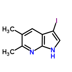 3-Iodo-5,6-dimethyl-1H-pyrrolo[2,3-b]pyridine结构式