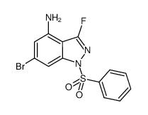 6-bromo-3-fluoro-1-(phenylsulfonyl)-1H-indazol-4-amine Structure