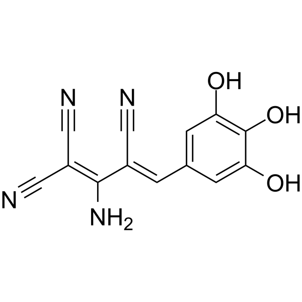 2-氨基-1,1,3-三氰基-4-(3',4',5'-三羟基苯基)丁二烯结构式