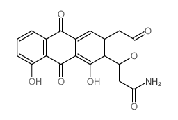 1H-Anthra[2,3-c]pyran-1-acetamide,3,4,6,11-tetrahydro-10,12-dihydroxy-3,6,11-trioxo-, (+)- Structure