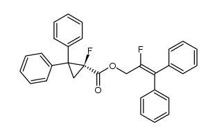 3,3-diphenyl-2-fluoro-2-propenyl (+)-(R)-1-fluoro-2,2-diphenylcyclopropanecarboxylate Structure