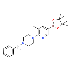 1-benzyl-4-(3-Methyl-5-(4,4,5,5-tetramethyl-1,3,2-dioxaborolan-2-yl)pyridin-2-yl)piperazine picture