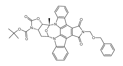 6-N-[(benzyloxy)methyl]-3'-O,4'-N-carbonyl-3'-O-desmethyl-4'-N-desmethyl-ent-7-oxo-4'-N-(tert-butyloxycarbonyl)staurosporine结构式