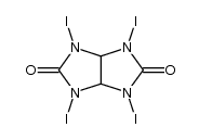 2,4,6,8-tetraiodo-2,4,6,8-tetraazabicyclo[3.3.0]octane-3,7-dione结构式