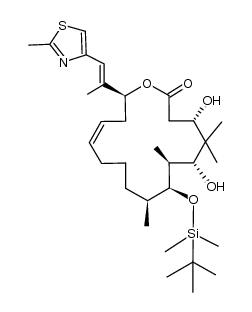 (4S,6R,7S,8S,9S,16S,Z)-8-((tert-butyldimethylsilyl)oxy)-4,6-dihydroxy-5,5,7,9-tetramethyl-16-((E)-1-(2-methylthiazol-4-yl)prop-1-en-2-yl)oxacyclohexadec-13-en-2-one结构式