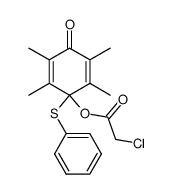 2,3,5,6-tetramethyl-4-oxo-1-phenylthiocyclohexa-2,5-dienyl 2-chloroacetate Structure