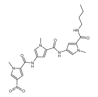 N-butyl-1-methyl-4-[1-methyl-4-(1-methyl-4-nitropyrrole-2-carboxamido)pyrrole-2-carboxamido]pyrrole-2-carboxamide结构式