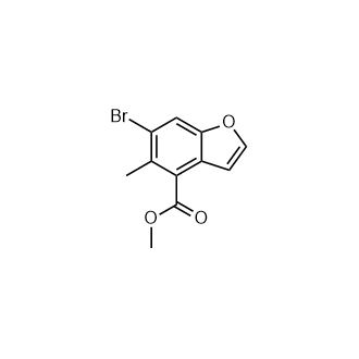 6-溴-5-甲基苯并呋喃-4-羧酸甲酯结构式