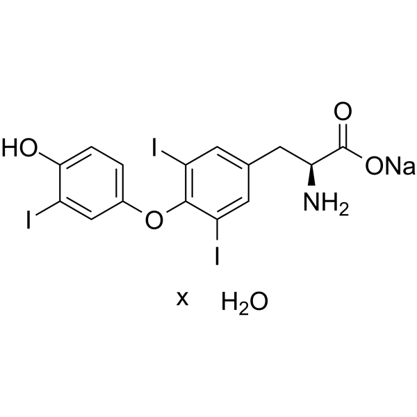 3,3,5-三碘代-L-甲腺氨酸钠盐水合物结构式