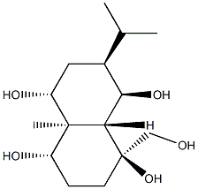 (1S,8aβ)-Decahydro-1-hydroxymethyl-4aα-methyl-7β-isopropyl-1β,4α,5α,8β-naphthalenetetrol结构式