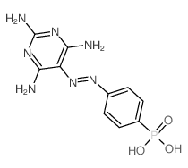 Phosphonic acid, (p-((2,4,6-triamino-5-pyrimidinyl)azo)phenyl)- Structure