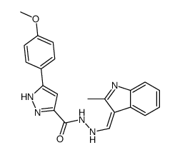 3-(4-methoxyphenyl)-N'-[(Z)-(2-methylindol-3-ylidene)methyl]-1H-pyrazole-5-carbohydrazide结构式