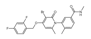 3-[3-bromo-4-(2,4-difluoro-benzyloxy)-6-methyl-2-oxo-2H-pyridin-1-yl]-4,N-dimethyl-benzamide结构式