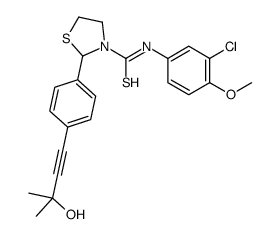 3-Thiazolidinecarbothioamide,N-(3-chloro-4-methoxyphenyl)-2-[4-(3-hydroxy-3-methyl-1-butynyl)phenyl]-(9CI) picture