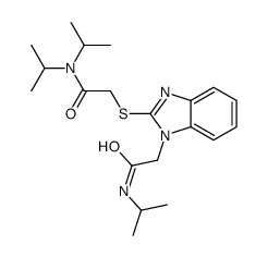1H-Benzimidazole-1-acetamide,2-[[2-[bis(1-methylethyl)amino]-2-oxoethyl]thio]-N-(1-methylethyl)-(9CI) Structure