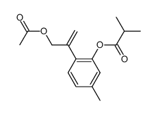 Isobutyric acid 2-(1-acetoxymethyl-vinyl)-5-methyl-phenyl ester Structure