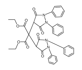 Bis(3,5-dioxo-1,2-diphenyl-4-pyrazolidinyl)malonic acid diethyl ester结构式